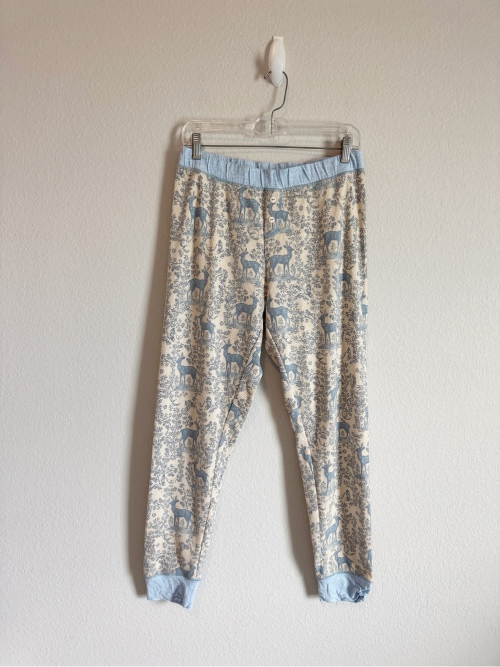 Intimately Free People Chill Evening Deer Fair Isle Print Thermal Pajama Pants L